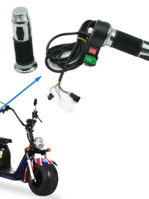 Maneta de acceleratie scuter electric cu trei trepte de viteza senzor Hall compatibil cu city coco smartbalance harley chopper 60v sau alte modele