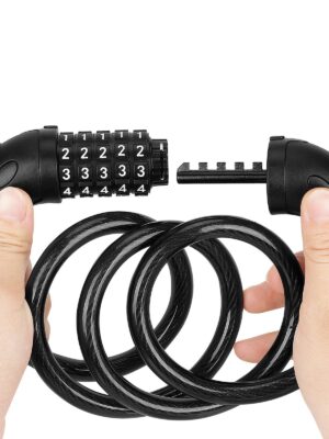 Cablu Securitate 1.25m x 12mm cu Cod | Antifurt Universal pentru Scuter și Ciclism