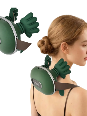 Masaj Cervical Electric cu Încălzire – Aparat Masaj Gât și Umeri , 3 Intensități, pana la  60 min Autonomie