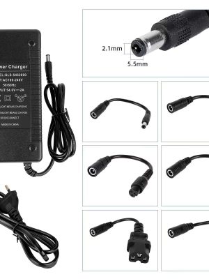 Alimentator universal baterie 48V 2A pentru trotineta electrica – incarcator Li-Ion 54.6V mufa DC 2.1mm