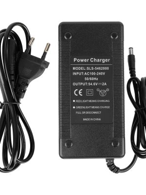 Incarcator 54.6V 2A cu Mufa DC 5.5 x 2.1 mm pentru Trotinete Electrice si Biciclete Electrice cu Acumulator 48V Li-Ion