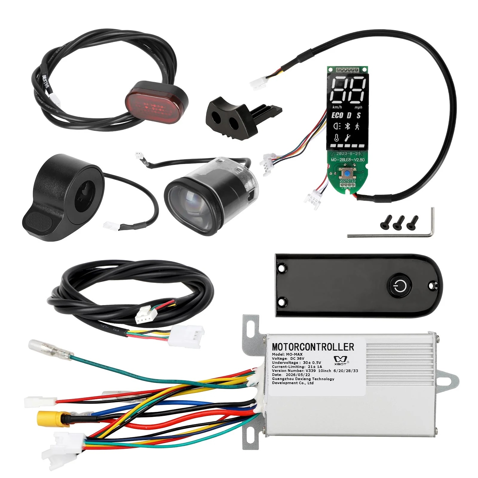 Kit Controller 36V + Display Bluetooth + Acceleratie + Far + Stop pentru Ninebot Segway G30 Max – Set Complet - imagine 2