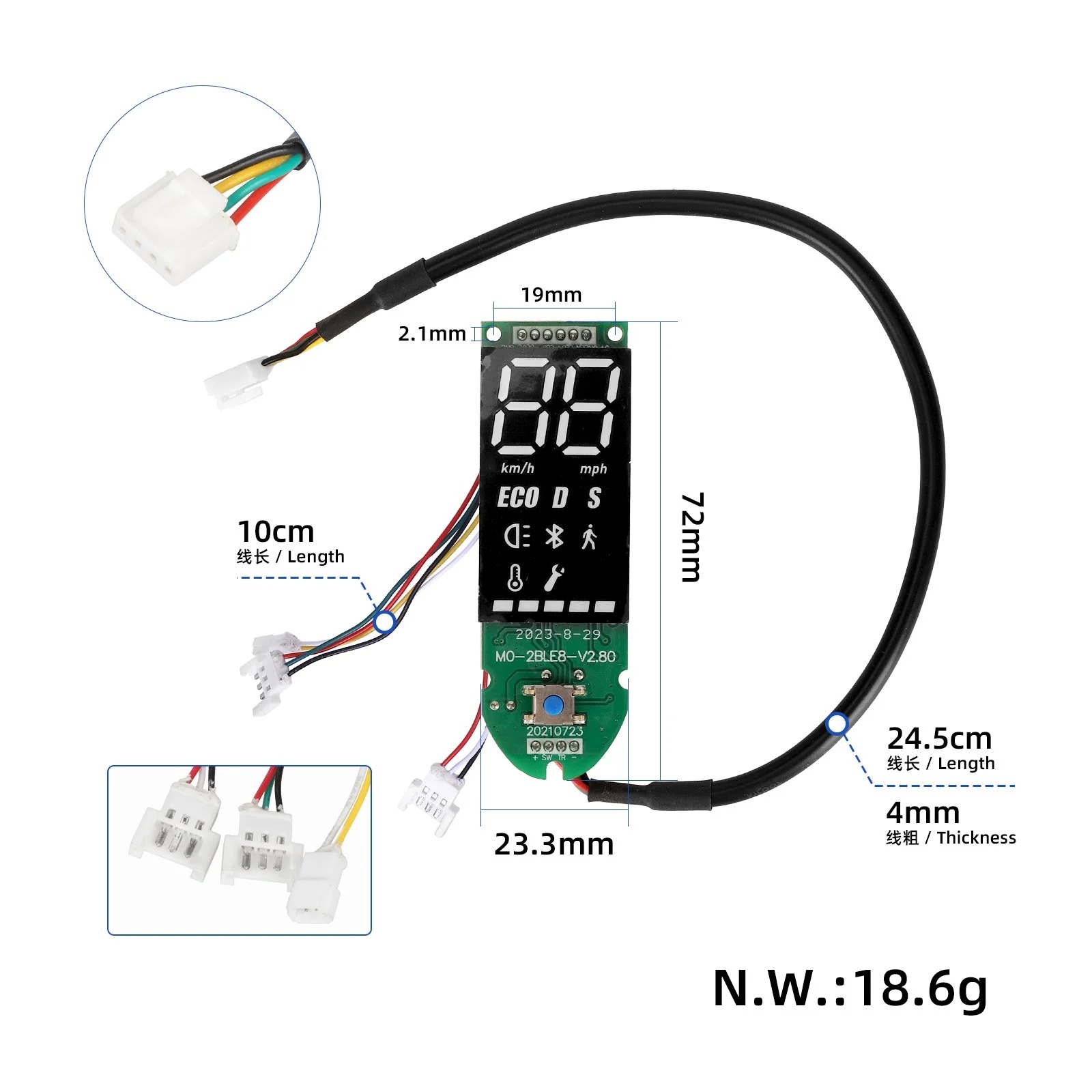 Kit Controller 36V + Display Bluetooth + Acceleratie + Far + Stop pentru Ninebot Segway G30 Max – Set Complet - imagine 4